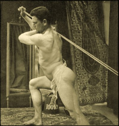 Using a Cable Machine, c.1910 by Unknown